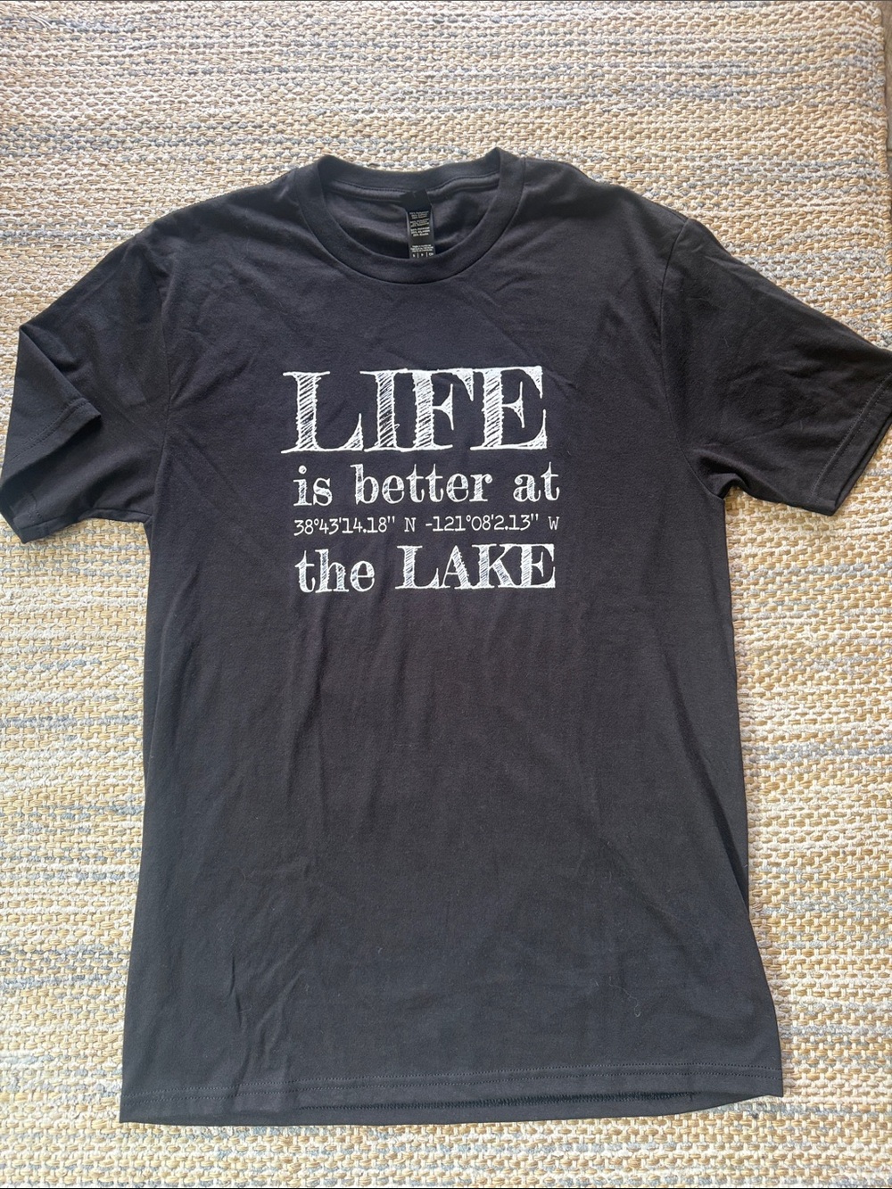 Hanes Black Graphic Tee - "Life is Better at the Lake"